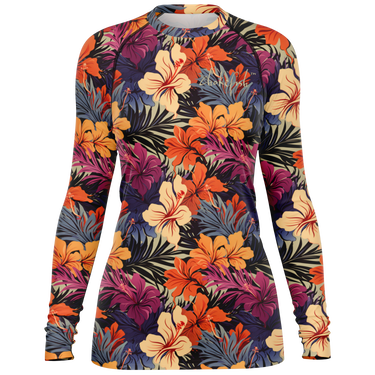 Chokefish™ Long Sleeve Rashguard Floral Woman's Shirt-007